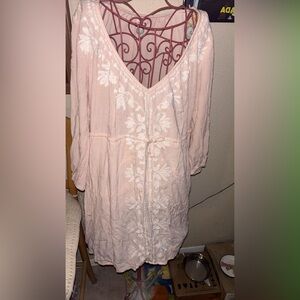 O'Neill Light Pink Women's Top with Embroidered Detail